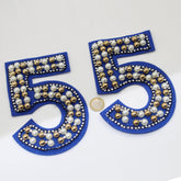 Set of 2 Large "5" with Pearls to sew on 18*10cm - ACCESSOIRES LEDUC